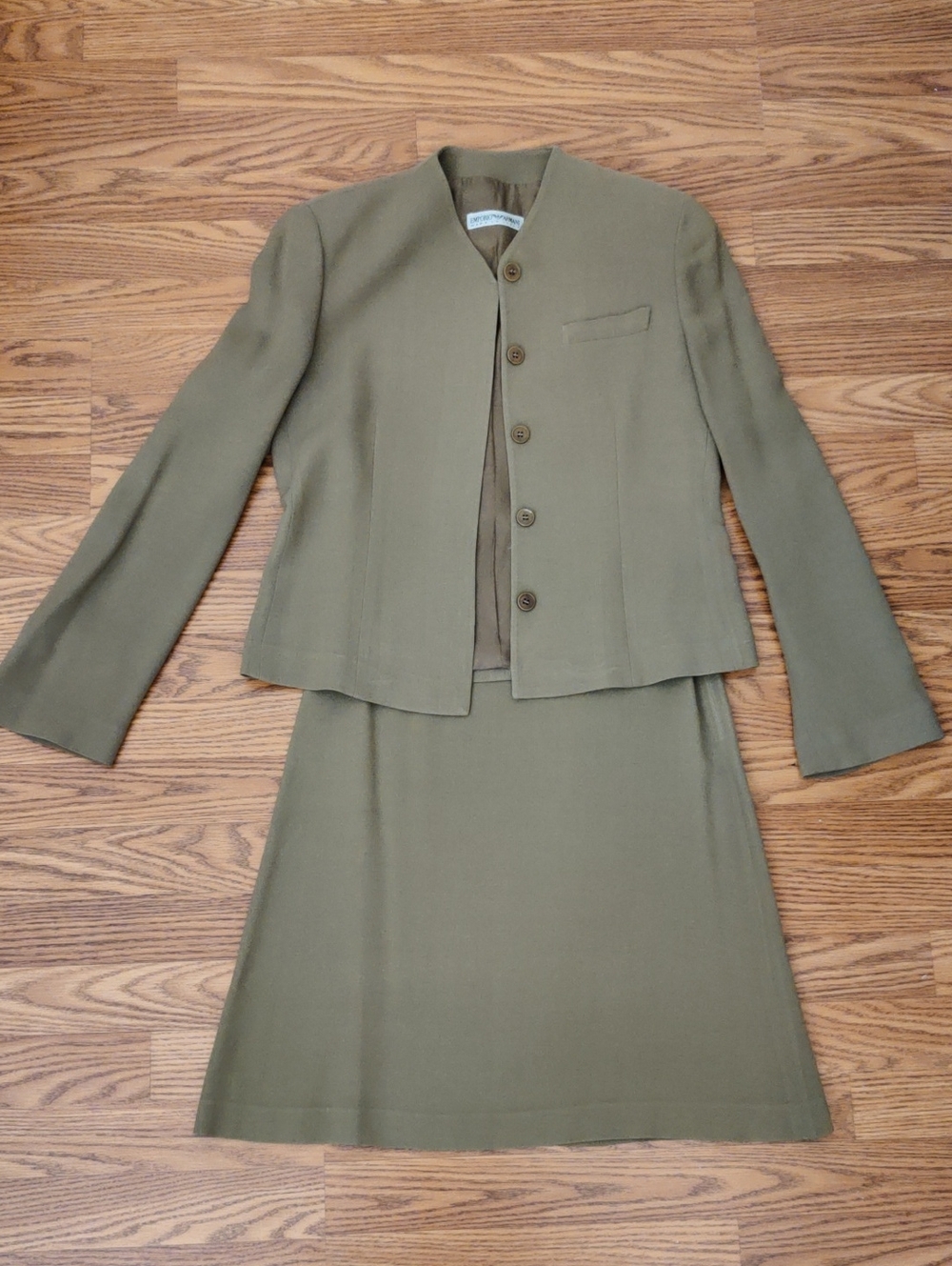 Emporio Armani Olive Green Two-Piece Skirt Set